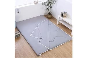 CAMZ Foldable Japanese Futon Mattress Cover for Full Queen King Twin, 100% Cotton Tatami Floor Mattress Cover Meditation Sleeping Pad Dust Cover for Floor Guest Room Travel (gray 150X200cm(59X79in))