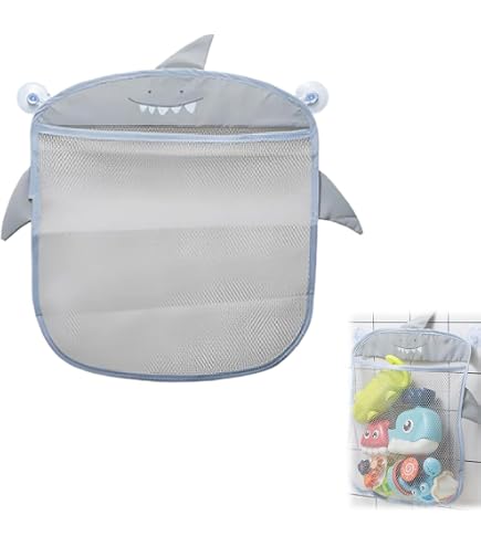 Ganci Bagno Porta Giocattoli Da Bagno Scettar - 3 Scomparti Rete PVC Con Ganci Organizzatore Giocattoli Bagno - 3