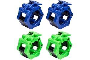 Teegxddy 4 szt. Zacisk do podnoszenia ciężarów sztangi zacisk kołnierzowy ustalający sztangę siłownia ciężary 25 mm - do podnoszenia ciężarów z sztangą gimnastyczną (niebieski i zielony), Kolor