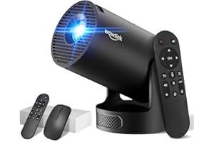 WOWLINK [Apps integradas & 2026 Upgraded] Mini Proyector con WiFi 6 Bluetooth 5.4 Support 4K 1080P Auto Keystone 180° Ajustable Proyector Portátil Compatibile con HDMI/TV Stick/Memory Stick/Laptop, Dark