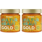 Fairment Kultur Kraut Gold - lebendiges Sauerkraut im Glas mit Karotten, Ingwer und Kurkuma - natürlich fermentiert und nicht