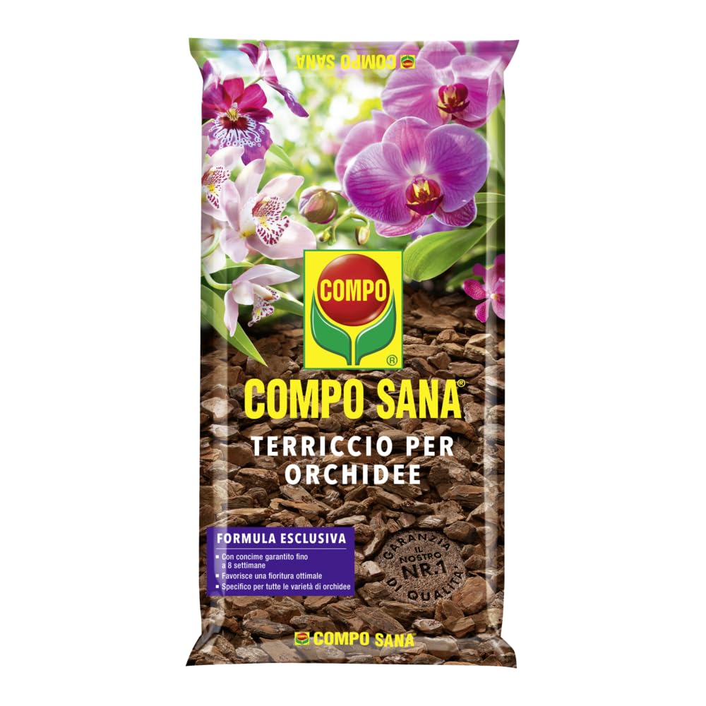 Compo Sana Terriccio Per Orchidee, Per Una Fioritura Ottimale, 5 L, Trasparente | Per Una Fioritura Ottimale delle Orchidee