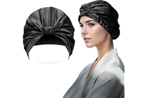 Anfly Bonnet Soie Cheveux Nuit pour Femmes pour Dormir, Enveloppement des Cheveux, 100% Soie de Mûrier Naturelle, Turban à Cheveux Adapté aux Cheveux Bouclés, Crépus et Raides