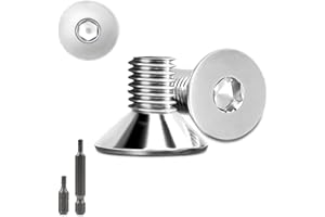 STELLARILL 150 Stk Senkkopfschrauben M5x10mm Edelstahl Innensechskant M5 Edelstahlschrauben DIN 7991/ISO 10642 Senkkopf Schrauben Steckdose Gewindeschrauben Senkschraube mit 2 Stk Sechskant Schrauberkopf(Silber)