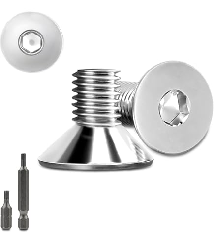 sourcing map M3x6mm Torx Sécurité Machine Vis, 20pcs 316 Inox Acier Fraisée Tête Anti-effraction Vis Attaches Boulons