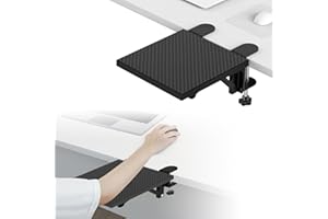 TISSTING Repose-Bras pour Bureau, Support de Repose-Poignet Pliable à 90°, Plateau D'Extension de Bureau D'Ordinateur Ergonomique, Support de Repose-Coude Robuste pour Table, Chaise, Bureau, Maison (20x24cm)