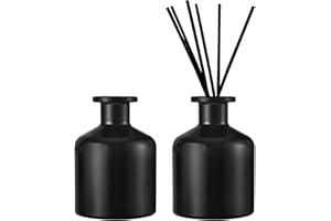 DEARBAG 2 Stück Schwarz Glasdiffusorflaschen Set, 150ml Matte Glasflaschen für Raumduft Diffusor, Leere Diffusorflasche Glas Diffusor Flaschen Behälter für Ätherische Öle Aromatherapie (Schwarz)