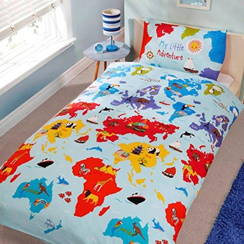 Children's 'My Little Adventure' Duvet Cover and Pillowcase Set (Single - 135cm x 200cm)