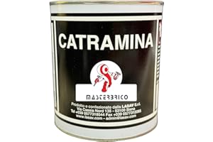 MASTERBRICO Catramina Liquida Impermeabilizzante 750 gr Protezione per Legno, Pali e Superfici Esterne - Catramina per Legno e Fondazioni, Tetti, Auto, Cemento - Pronta all’Uso Colore Nero