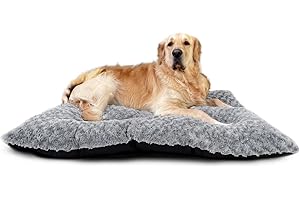 Victoria & Carter Large Dog Bed (102 x 70cm) Ultra Soft Pet Bed, Premium Plush Mattress Cushion For Medium Or Large Size Pets, Can Be Used For Dog Crate. Machine Wash & Dryer Friendly. (Light Grey)