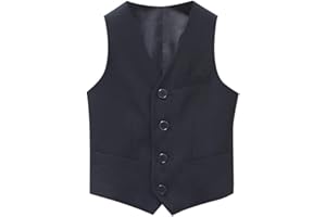 SOSOUL Little Boy's 4 Button Formal Suit Vest Kids Plain Gentleman Tuxedos Waistcoat for Wedding Prom Performance