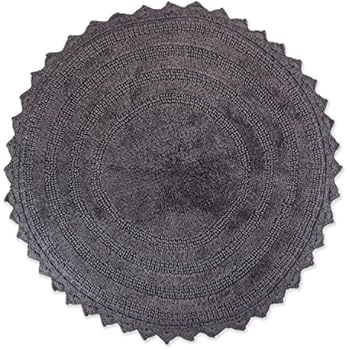 HKliving Badezimmerteppich Schwarz/Weiß Rund Ø80cm: Amazon.de: Küche