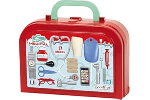 Jouets Ecoiffier – 251 - La valisette docteur luxe pour enfants Médical – Jeu d'imitation – 17 pièces – Dès 18 mois – Fabriquée en France