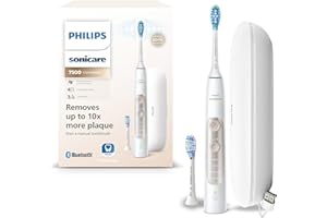 ‎PHILIPS Philips Sonicare ExpertClean 7500 Electric Toothbrush with G3 Premium Gum Care and C3 Premium Plaque Defence Brush Head, App and Travel Case in White (Model HX9691/02)