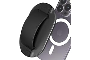 Sinjimoru 9mm schlank magnetisch 2 in 1 Telefonhalter für MagSafe Ständer, Silikon-Ständer für kabelloses Laden kompatibel mit iPhone 17 16 15 14 13 Serie. M-Sgrip Schwarz