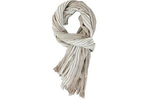 REHJJDFD Men Striped Cotton Linen Scarf Male Warm Tassel Scarves Shawl