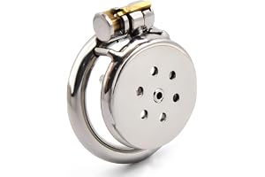 Ultra liten rostfritt stål manlig kyskhetsbur Platt kyskhetsbä med metallpenisplugg, penisbur med urinrörskateter BDSM Bondage-leksaker för män (45 mm ring)