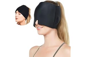 AWOGIPD migräne maske, migräne kühlmaske, Gel Kühlmütze Migräne Headache Relief Dehnbare, augenmaske kühlend nackenretter migräne