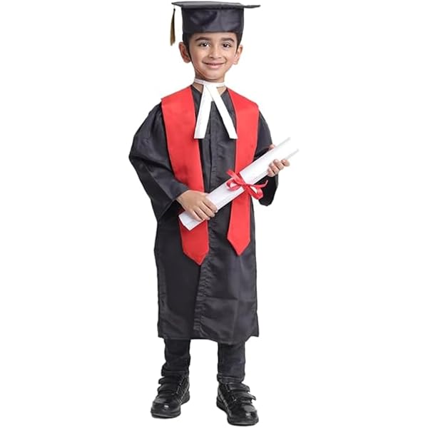 desi graduation dresses Andaaz Kids Convocation Dress Gown and Cap Set | Breathable Polyester strapless midi dress