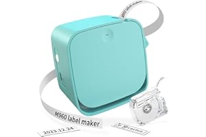 Goknu Label Maker, Bluetooth Label Maker Machine with Tape,M960 Portable Label Printer with Free Multiples Fonts Icons Borders Support Color Printing,Label Machine Built-in Cutter for Phone & Tablet
