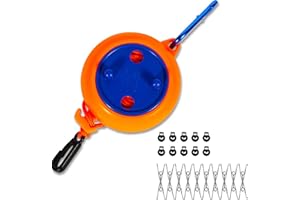 UV STYLISH Filo per bucato allungabile, portatile, 8 m, per esterni, allungabile, per giardino, viaggio, bagno, lavanderia (10 fibbie fisse e 20 mollette)