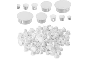 KRISFD Tappi Per Fori Di Perforazione 190 Pezzi Tappi Di Copertura Per Mobili Bianco Tappi Di Copertura In Plastica Tappi Di Plastica a Vite Per Fori Tappi Per Fori Bianchi Per Armadio,Cassetto,Mobili