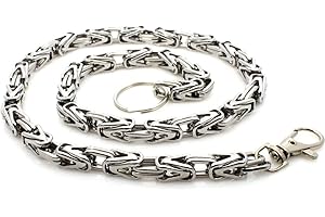 ayados 63cm Hosenkette 8mm Dicke Schlüsselketten Portmonee Kette Edelstahl Portemonnaie Königskette Karabinerkette Schlüssel Kette Hosen Kette Panzerkette Dreickkette 06