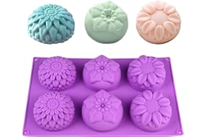 ZYREN Moule à Savon, Moule Silicone Savon Faits Maison, Moule Silicone Fleur, Doux et Facile à Libérer, Réutilisable Moules en silicone pour Savon, Chocolat, Gâteaux, Cupcakes, Muffins, Bougies et Bonbons