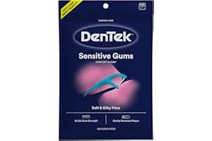 DenTek Comfort Clean Sensitive Gums Floss Picks, Soft & Silky Ribbon Floss, Gentle on Teeth and Sensitive Gums (150 Picks)