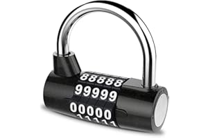 EYLM Candado de Combinación, Cerradura de Combinación de 5 Dígitos para Taquilla de Gimnasio Escolar, Cobertizo, Armario, Caja de Herramientas, Garaje, Puerta