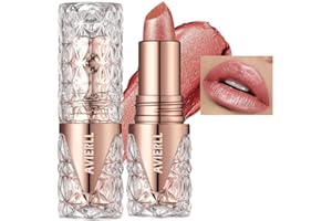 SONGVISON Lippenstift Metallic Glanz Finish,Glitzer Lippenstift mit Lang Anhaltendem 3D-Glanz,wasserfester Pearl-Lippenglanz Glänzendes Finish,Cremige und Feuchthaltende Formel, leichte Textur 06