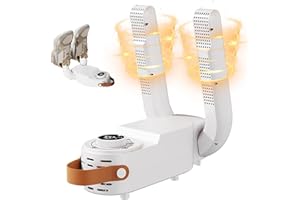 OUWEWIN Shoe Dryer, Electric Boot Dryer Foldable Foot Warmer Trainer Warmer with Timer and Antibacterial Function for Shoes Socks Boot Glove Hats