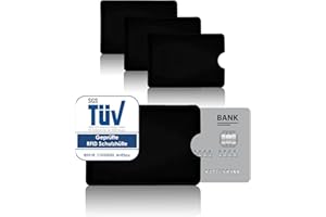 AntiSpyShop 3X RFID Schutzhüllen, TÜV geprüft, NFC Blocker - Kreditkarte, Bank EC Karte Abschirmung (Schwarz)