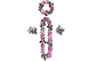 duoyif Ghirlande Hawaiane Corona Hawaiana Tropicale Ghirlanda Di Spiaggia Hawaiana Braccialetto Fascia Party Collana Di Ghirlande Per Carnevale Natale Capodanno Pasqua Cheerleader Festa spiaggia (B)