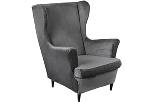 ‎MINGFUXIN Mingfuxin Ohrensessel Überzug, 2-Teiliges Set Stretch Ohrensessel Kissen Sofa Schonbezüge, Samt Sessel-Überwürfe Flügel zurück Sesselbezüge Möbelschutz für Wohnzimmer Schlafzimmer Hotel