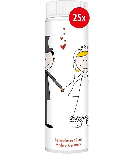 Herenear Bolle di Sapone Matrimonio, 50 x Bolle di Sapone Matrimonio a