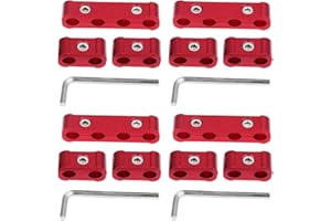KIMISS 12 pezzi in lega di alluminio motore candela candela separatore divisore per 8mm 9mm 10mm(rosso)