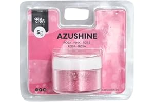 Azucren, Paillette Alimentaire, Paillette Alimentaire cocktail, Poudre Pailletée Comestible, Idéale pour la Décoration de Gâteaux, de Fondants, de Crème au Beurre, 5 Grammes. AZUSHINE (ROSE)