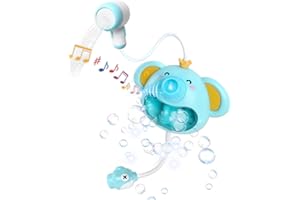 KIYTARBOO Zabawka do kąpieli dla niemowląt, maszyna do baniek mydlanych z muzyką, prysznic, wanna, automatyczny słoń, baniek mydlanych, zabawka do kąpieli dla dzieci od 18+ miesięcy