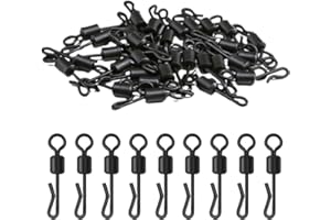 NTRUXZP 30 Piezas Giratorias De Pesca con Broches, Giratorios DeCambio RáPido En Forma De Q, Conector Giratorio De Pesca Giratoria de Acero Inoxidable y Materiales de Cobre para Pesca Al Aire Libre Broches
