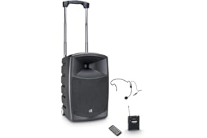 LD Systems ROADBUDDY 10 HS - Akkubetriebener Bluetooth-Lautsprecher mit Mixer, Bodypack und Headset
