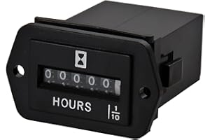 NINE-RONG Jayron JR-HM002 Compteur Horaire Mécanique DC 6-80V pour les équipements Alimentés en Courant Continu tels que les Voiturettes de Golf,les VTT et tout autre équipement Alimenté par Batterie