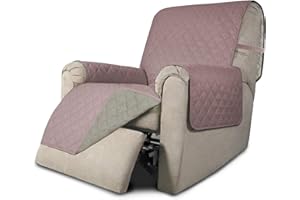 Greatime Sofaschoner, Sofa Schutz Abdeckung, Schonbezug, Sofaüberwurf, Sofabezug, Rutschfes，Reversible Gesteppte, Pet, Haustier Abdeckung, Kinder, Katzen, Hunde（Fernsehsessel，Rosa/Beige）