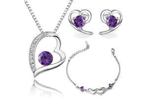 Crystalline Azuria Hjärta Smyckesset Uppsättning Zirkoniumkristaller Hängsmycke Halsband Stud Örhängen Armband 18ct Vit Guldp