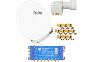 FUBA 8 Subscriber Digital Satellite System DAA850W + Professional LNB 0.1dB Full HDTV 4K + PMSE Multiswitch 5/8 + 24 Gold-Plated F-Connectors Free