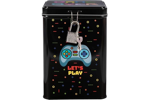 I-TOTAL® Rolig spargris med lås och nyckel, spargris i metall med lås (Let's Play)