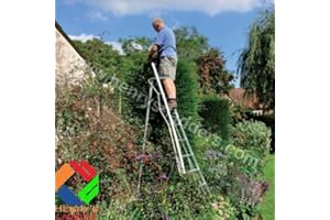 Tripod Garden Ladders with Built-in Platform by Henchman 8' - (2.4m) All 3 Legs Fully Adjustable. Lightweight, Easy to Move Single-handedly. The Professional Gardeners' Choice.