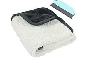 POKEAIR Waterproof Dog Blanket with Pet Hair Remover, Washable Dog Fluffy Fleece Blankets, Pet Pee Proof Blankets, Soft Plush Cat Blanket, Warm Puppy Mat, Soft and Warm Pet Throw for Dogs Cats(60x80cm)