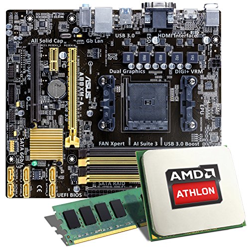 AMD Athlon X4 880K / Asus A88XM-A Mainboard Bundle / 8192 MB | CSL PC Aufrüstkit | Athlon X4 880K 4x 4000 MHz, 8 GB DDR3-RAM, Radeon HD 8570D, GigLAN, 7.1 Sound, USB 3.1 Gen 2 | Aufrüstset | PC Tuning Kit