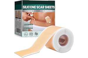 BOBOPACK Narbenpflaster (4 * 150cm), Silikonpflaster für Narben, Silicone Scar Tape Repariert Glatte Haut, Silicone Scar Sheets Tägliches Bequemes Leichtes Pflegepflaster